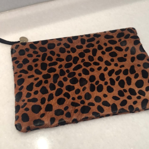 Clare V Handbags - Clare Vivier leopard calf hair pouch